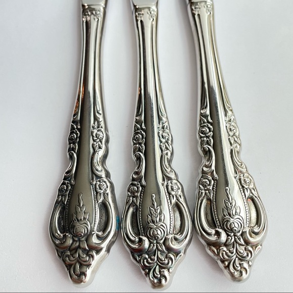 Vintage Oneida Brahms stainless knives set ornate - Picture 4 of 6